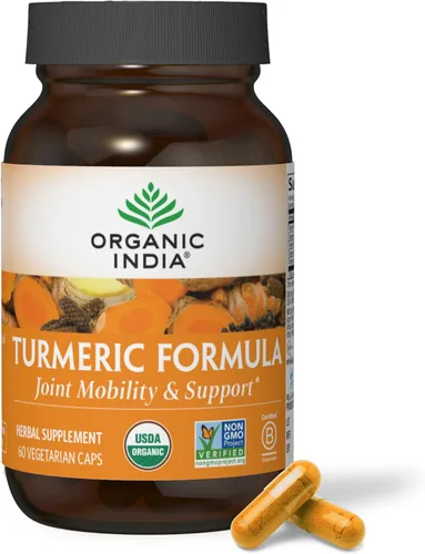 Vista 10 de ORGANIC INDIA Suplemento herbario de curcumina de cúrcuma, movilidad articular y apoyo inmunológico, respuesta inflamatoria saludable, suplemento