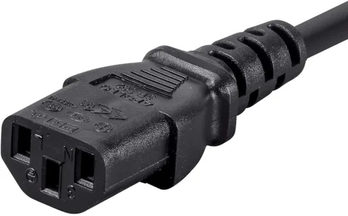 Vista 4 de Monoprice Cable de alimentación NEMA 5-15P a IEC 60320 C13, 18AWG, 10A/1250W, 125V, 3 clavijas, 1 pie, negro, paquete de 6