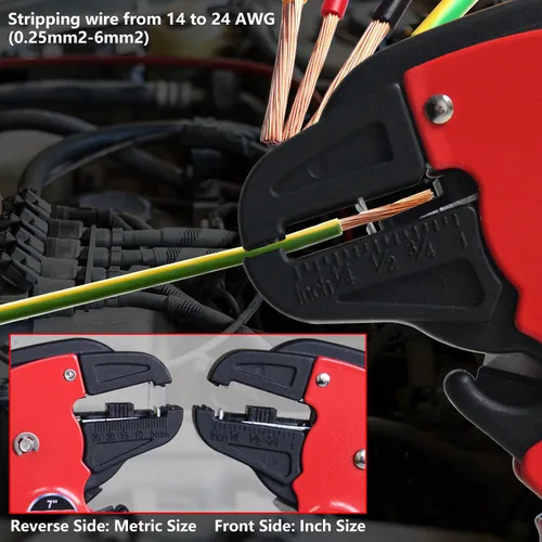 Vista 4 de WISEUP Pelacables y cortador automático de tiras rápidas, alicates de punta de águila (7 pulgadas), cortador de cables 2 en 1 para cables