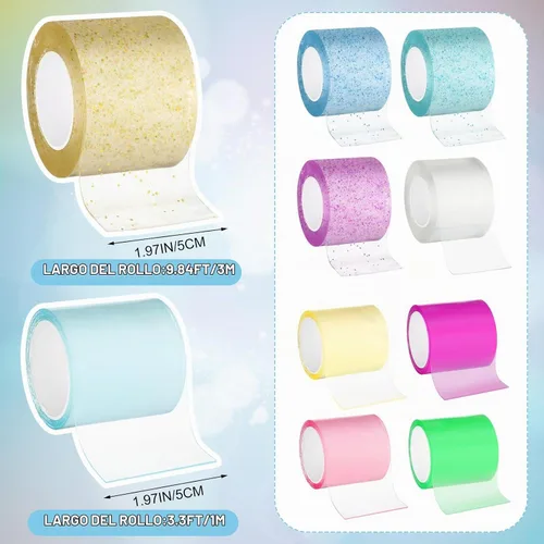 Vista 3 de HyDren Juego de 10 cintas nanoadhesivas, multicolor nano cinta, no requiere calefacción, adecuado para principiantes y niños, cinta colorida