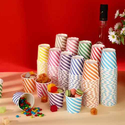 Vista 7 de Zeyune 500 vasos de papel para helado, cuencos desechables de 5 onzas para helado de postre, yogur congelado, sarga, aperitivos, sopa, alimentos
