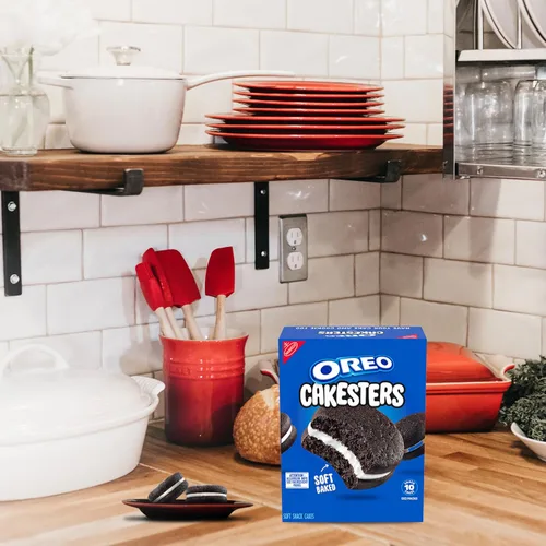 Vista 9 de OREO Cakesters Soft Snack Cakes, 12 paquetes de 5 unidades (60 paquetes de bocadillos en total) 2 pasteles por paquete, envueltos individualmente