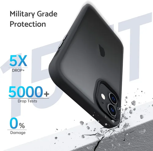 Vista 7 de Anqrp Funda negra diseñada para iPhone 11 [compatible con carga inalámbrica], [tacto sedoso] Funda delgada de silicona suave antiarañazos para Negro