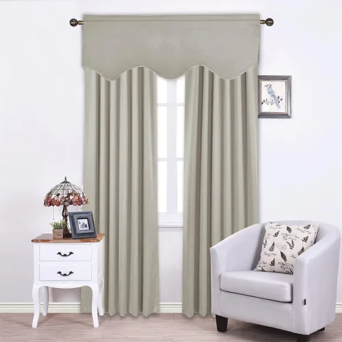 Vista 6 de NICETOWN Cortinas Cenefa Opacas para Oscurecer la Habitación, Cenefas Cortas de Cocina, Cortinas de Ventana Estilo Granja con Bolsillo para Barra