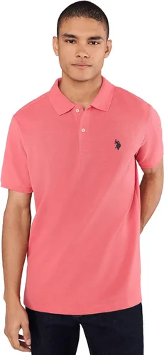 Vista 67 de Polo de piqué de algodón sólido para hombre con pequeño Pony Gris jaspeado