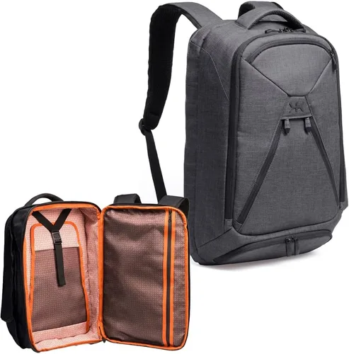 Vista 11 de Mochila portátil de viaje y trabajo ampliable de dos en uno de Knack, aprobada por la TSA, Aleación gris.