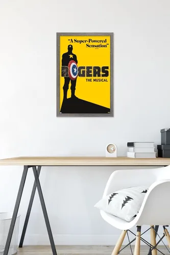Vista 6 de Trends International Marvel Hawkeye - Póster de pared de Rogers The Musical Playbill, 14.72 x 22.37 pulgadas, versión enmarcada de madera de granero