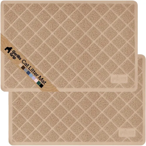 Vista 23 de GORILLA GRIP Tapete para caja de arena para gatos, resistente al agua, respaldo texturizado, fácil de limpiar, menos residuos y suelos limpios, 17 x