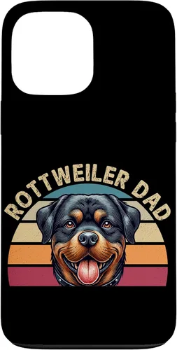 Vista 23 de Rottweiler Dad Rottie Father Dog Parent Father's Day Retro Case for iPhone 16