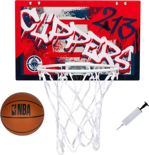 Vista 11 de Franklin Sports NBA Team Over the Door Aros de Baloncesto - Mini Aro de Baloncesto Interior para Niños + Juego de Pelota - Mini Aros para Fanáticos