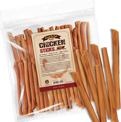 Vista 10 de Gootoe - Golosinas para perros, con alto contenido de proteínas, palitos sumergidos en pollo, 1.5 libras
