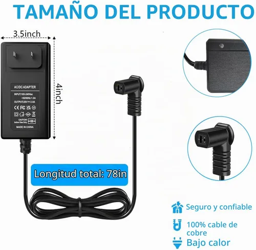 Vista 4 de HUZUM Fuente de alimentación reclinable enchufable de pared, transformador de fuente de alimentación conmutada de 29 V 2 A CA/CC compatible