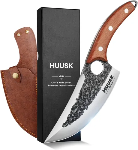 Vista 10 de Smith Chu Regalo para hombres Cuchillo vikingo forjado a mano Acero de alto carbono Japón Cuchillos de chef para barbacoa Carne Verduras Corte