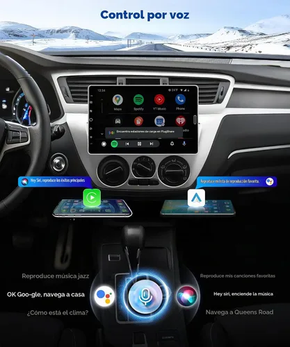 Vista 4 de Estéreo para automóvil con pantalla táctil giratoria de 10.1 pulgadas mejorada 2026 CarPlay inalámbrico y Android Auto AM FM Bluetooth 5.2