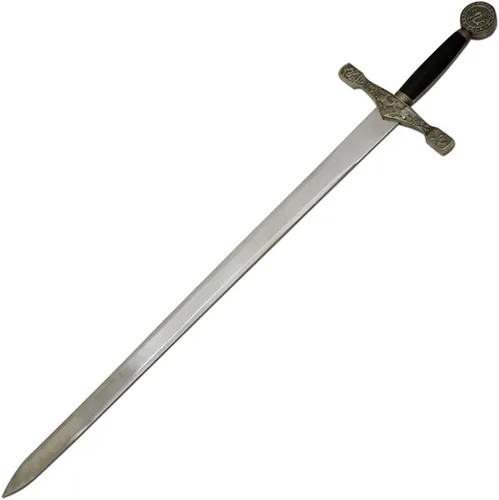 Vista 6 de Medieval Warrior Knights Templar Long Sword with Sheath Steel Guard, Leather Wrapped Handle