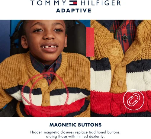 Vista 5 de Tommy Hilfiger Adaptive Hoodie Sweater With Magnetic Closure womens