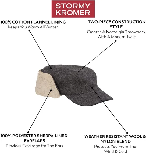Vista 5 de Stormy Kromer Gorra Bergland - Sombrero guía de invierno para hombre con orejeras