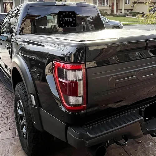 Vista 4 de Xinghe para Ford F150 F250 F350 2015-2025 2026, Calcomanías de bandera americana para ventana trasera, Calcomanía de bandera USA mate para ventana