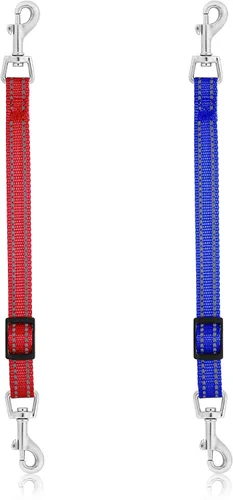 Vista 9 de Cobee Clips reflectantes de nailon para collar de punta, 2 conectores de arnés ajustables de seguridad para perro, clip de cierre de doble extremo