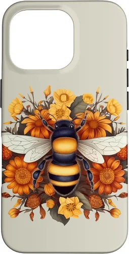 Vista 20 de iPhone 16 Boho Flower Bee Honey Beekeeper Daisy Sunflower Bee Case