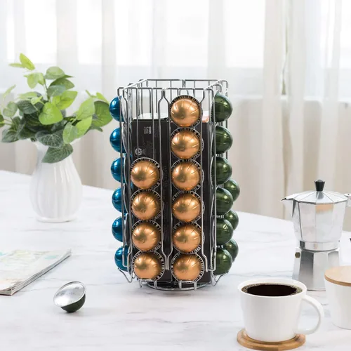 Vista 3 de MyGift Organizador de carrusel de cápsulas de café Nespresso Vertuo de 48
