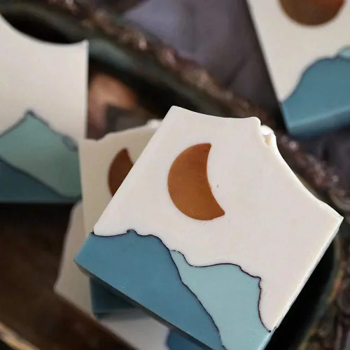 Vista 4 de Molde de jabón de silicona con forma de luna creciente, columna de sonata de luz de luna, molde de caramelo de chocolate para mousse pastel horneado