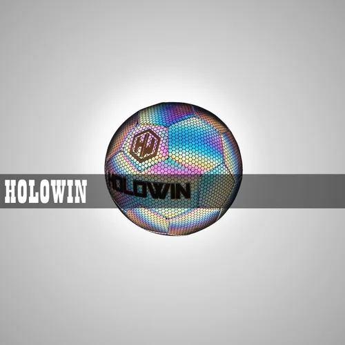 Vista 4 de HOLOWIN - Balón de fútbol holográfico luminoso para juegos nocturnos y entrenamiento, que brilla en la oscuridad con luz reflectante con flash