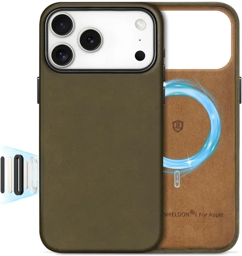 Vista 38 de SHIELDON Funda de piel auténtica para iPhone 17 de 6.3" 2025, color negro