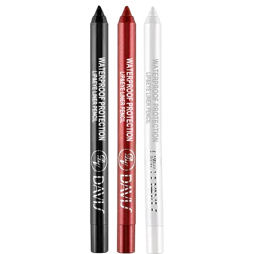 Vista 10 de Juego de 3 lápices delineadores de ojos coloridos, lápiz de sombra de ojos, kit de delineador de ojos perlado metálico con purpurina para mujeres