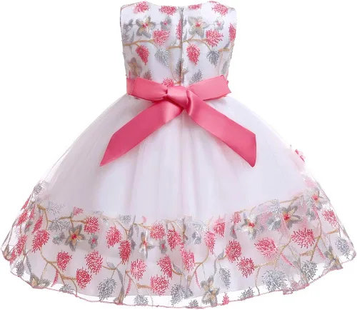 Vista 3 de NSSMWTTC - Vestido de fiesta para niñas, estampado floral, tamaño a escoger