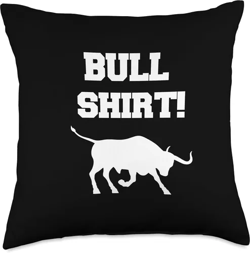 Vista 4 de AmCan Tech Bull Shirt BS - Almohada divertida y humorística, 16 x 16 pulgadas, multicolor