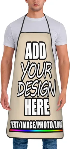 Vista 12 de Delantal personalizado personalizado para añadir nombre, foto, texto, logotipo, cocina ajustable para cocinero para hombres y mujeres