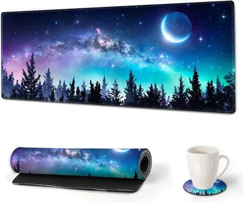 Vista 15 de AIMSA - Alfombrilla de mouse grande para juegos, extendida con borde cosido, alfombrilla de mouse para teclado XL, base de goma antideslizante, 31.5