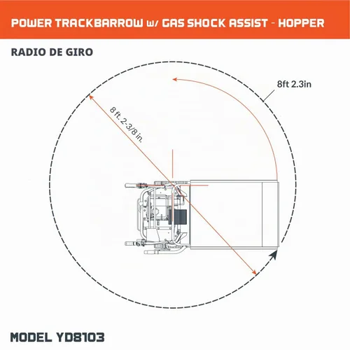 Vista 7 de YARDMAX YD8103 Carretilla de oruga, 660 lb. Capacidad, Briggs CR950, 6.5 hp, 208cc