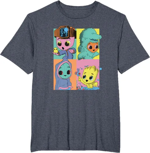 Vista 25 de Marvel I Am Groot Pop Art Costumes Box Up Camiseta, Negro