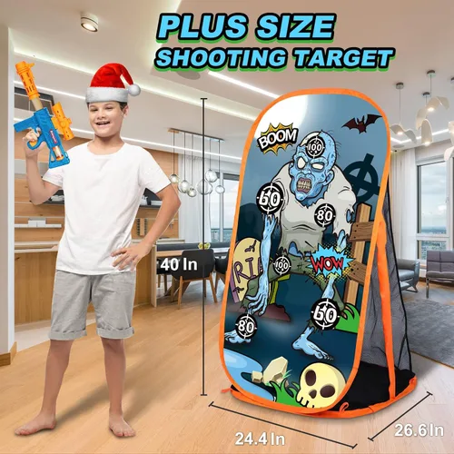 Vista 3 de Quanquer Pistola de espuma de juguete, objetivo de práctica de disparo, compatible con pistolas de juguete Nerf, juego de disparos de zombies