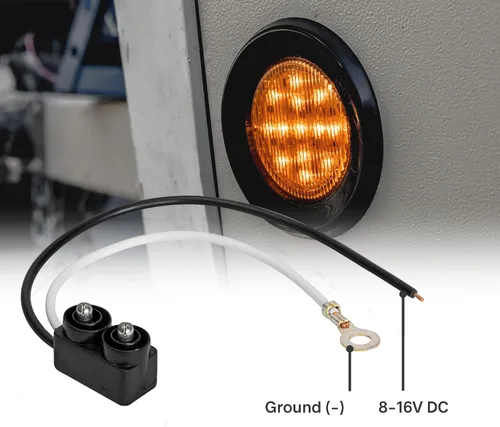 Vista 4 de ONLINE LED STORE - Luces de delimitación lateral de 13 LED, redondas, de 6.35 cm (padre)., Paquete de 1, Ambar