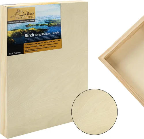 Vista 2 de Da Vinci Pro - Panel de madera de abedul de 1-5/8 pulgadas de profundidad, 4 x 8 pulgadas, paquete de 6 unidades, textura fina, resistente a