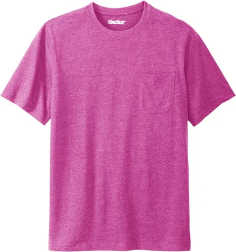 Vista 14 de KingSize Big & Tall Shrink-Less - Camiseta ligera, con cuello redondo, con bolsillo para hombre Gris Caliente Carbón