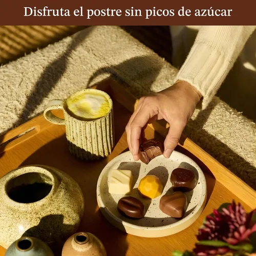 Vista 5 de ANDY ANAND CHOCOLATIER Trufas de chocolate belgas sin azúcar, deliciosa caja de regalo de surtido de chocolate hecho a mano, endulzado con stevia