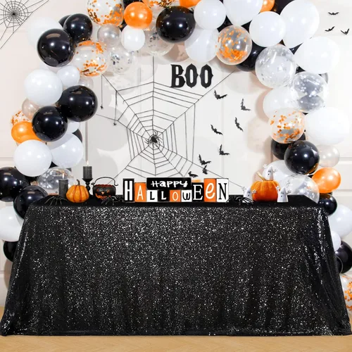 Vista 15 de B-COOL Mantel de lentejuelas con brillo para mesas, color azul bebé, mantel de lentejuelas para decoración de mesas, para bodas, Navidad