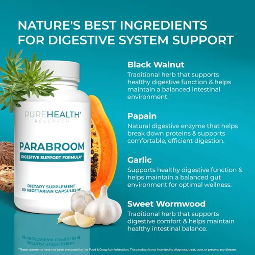 Vista 5 de PUREHEALTH RESEARCH ParaBroom - Soporte intestinal y digestivo - 1 botella