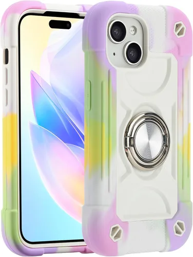 Vista 130 de MARKILL Funda compatible con iPhone 14 Pro de 6.1 pulgadas con soporte de anillo integrado, protección contra caídas de grado militar, carcasa Palta