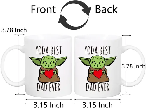 Vista 2 de Dad Gifts - Baby Yoda Gifts - Baby Yoda Best Dad Ever Coffee Mug - Father's Day Mug From Kids, Fathers Day Gift For Dad From Daughter, Son, Funny