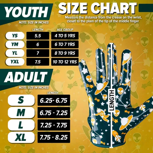 Vista 4 de Alien Grip Infinite Pro Edition - Guantes de fútbol Endless Game - GripPro Tech para adultos, niños y jóvenes, guantes de fútbol sin pelar, siempre
