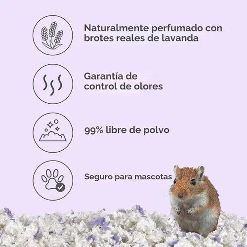 Vista 3 de Kaytee Lecho de papel Clean & Cozy con lavanda, hecho para animales pequeños, 24,6 litros Fresher habitats with rabbit bedding. Hamster bedding