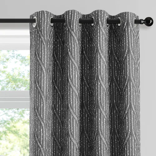 Vista 15 de Cortinas opacas de jacquard blanco y arena cálida, 52 pulgadas de ancho y 96 pulgadas de largo, 2 paneles, aislamiento térmico, reducción de ruido