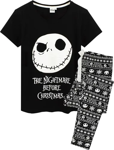Vista 3 de Disney The Nightmare Before Christmas Pijamas para mujer Skellington, camiseta y pantalones, ropa de dormir para damas