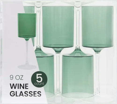 Vista 11 de PLASTICPRO Paquete de 10 copas de vino de plástico de 14 onzas, dos tonos, elegantes, desechables, con tallo, reutilizables, de plástico duro