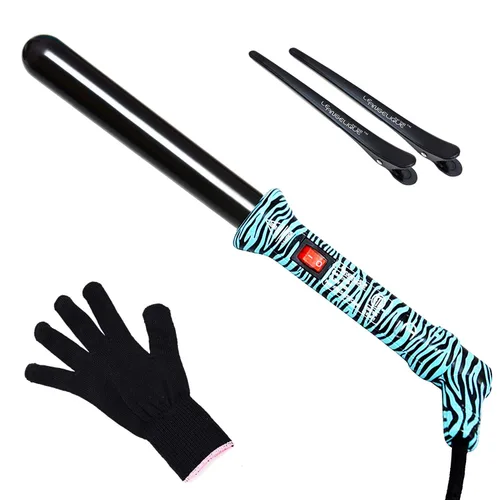 Vista 6 de Le Angelique Varita rizadora de cerámica cónica de 1/4 a 3/4 pulgadas para cabello fino y rizos apretados, rizador profesional sin clip